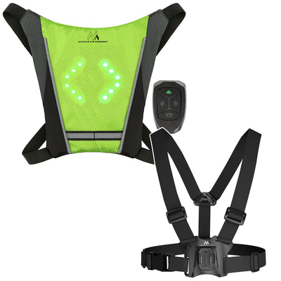 Rugzak met LED-signaalgever, met afstandsbediening, waterdichtheid: afstandsbediening IPx5, rugzak IPX2 + universele sportschouderbanden, voor telefoon, camera, GoPro-camera's en andere apparaten, draaibare houder, MC-294