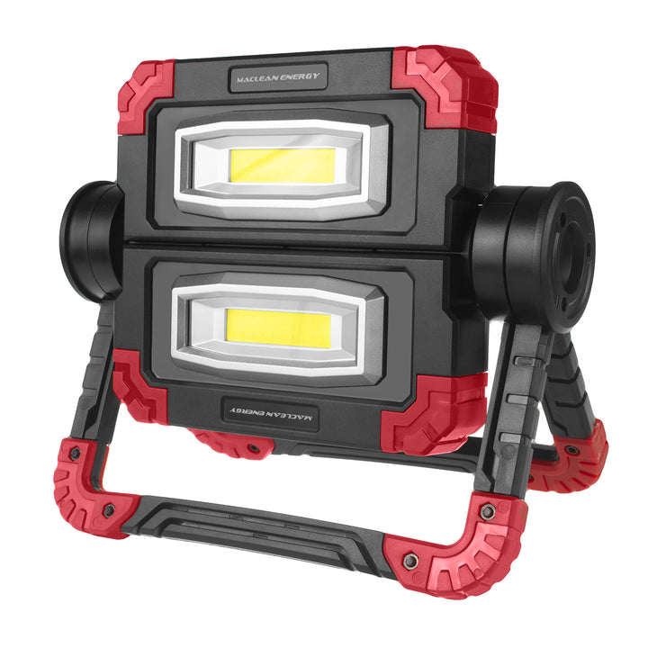 Maclean COB LED-werklamp, 300 lm, 3 lichtstanden, kleurtemperatuur 6500K, MCE439 2 stuks + 8x Varta Industrial AA-batterij