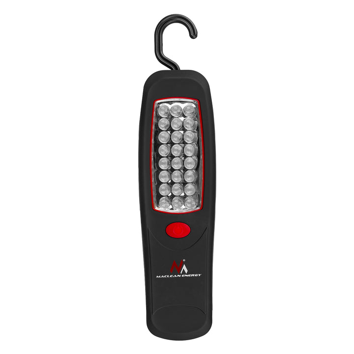 Maclean 24 LED-werkplaatslamp, magneet, haak, MCE03 2 stuks + 6x Varta Industrial LR6/AA R-06-batterij