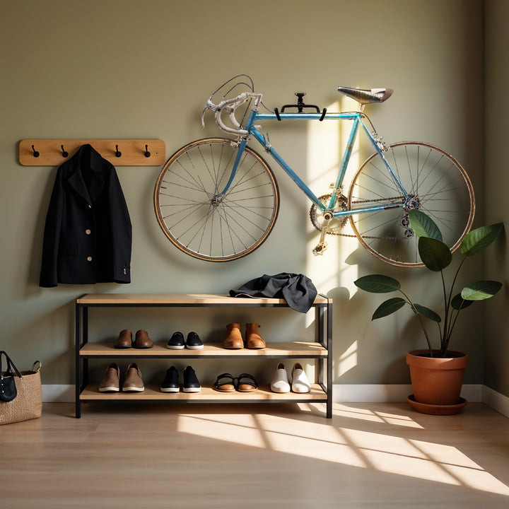 Maclean fietshouder / wandhanger, horizontaal, staal, max. belasting 30 kg, MC-431, 3 stuks