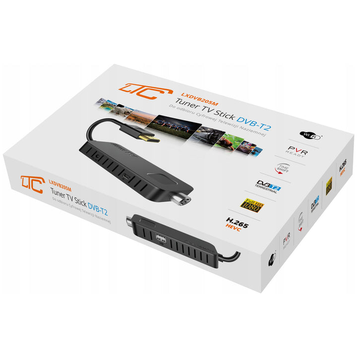 DVB-T2 LTC TV-stick, voor digitale terrestrische tv, Full HD 1080-kwaliteit, TIMESHIFT-functie, LXDVB213M