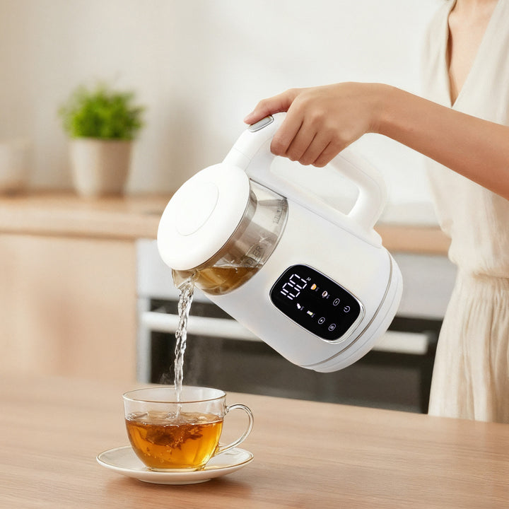 Elektrische glazen waterkoker met temperatuurregeling 1,7 l, LED, 40–100 °C, Adler AD 1305 WS wit