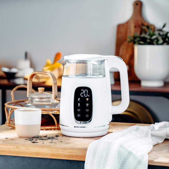 Elektrische glazen waterkoker met temperatuurregeling 1,7 l, LED, 40–100 °C, Adler AD 1305 WS wit