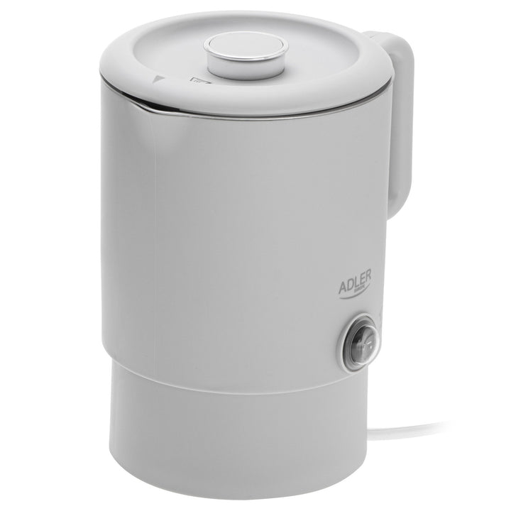 Adler elektrische waterkoker, voor op reis, dubbele wand, inhoud 0,8 l, max. vermogen 650 W, grijs, AD 1388