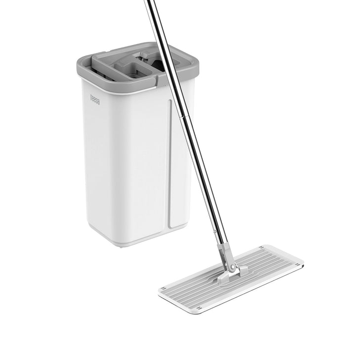 Teesa platte schoonmaakmop, emmer met twee compartimenten, inhoud 5,7 l, New Clean R13, Teesa
