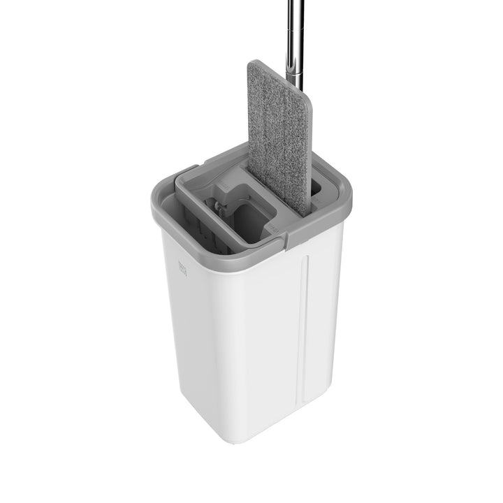 Teesa platte schoonmaakmop, emmer met twee compartimenten, inhoud 5,7 l, New Clean R13, Teesa