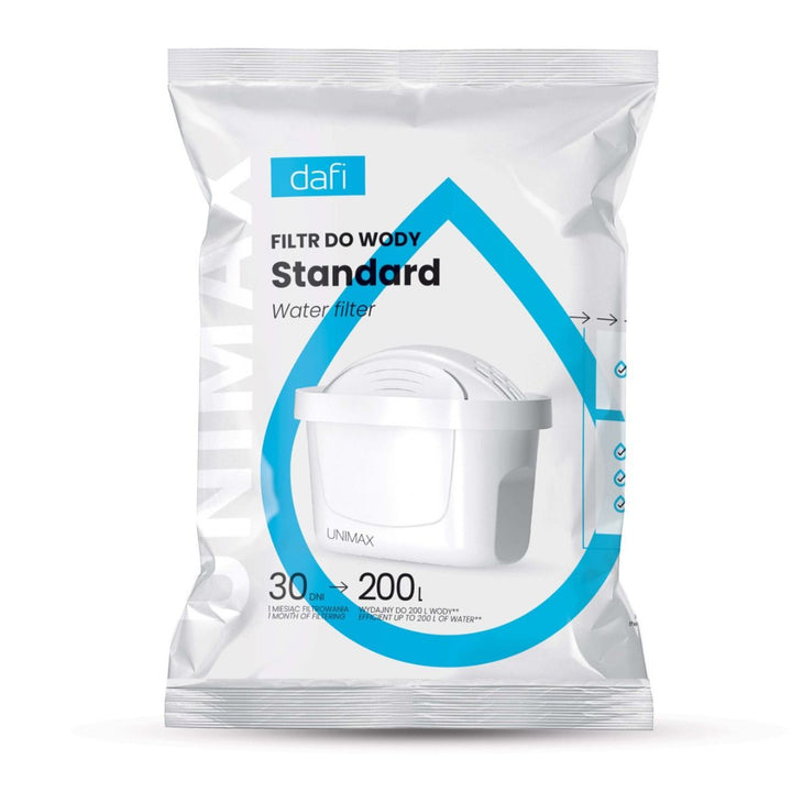 Set van 5 filters voor de Dafi-filterkan, Unimax-filterpatroon, capaciteit tot 200 liter water, verminderen de waterhardheid, D.WF.DAFI.UM.4+1.P