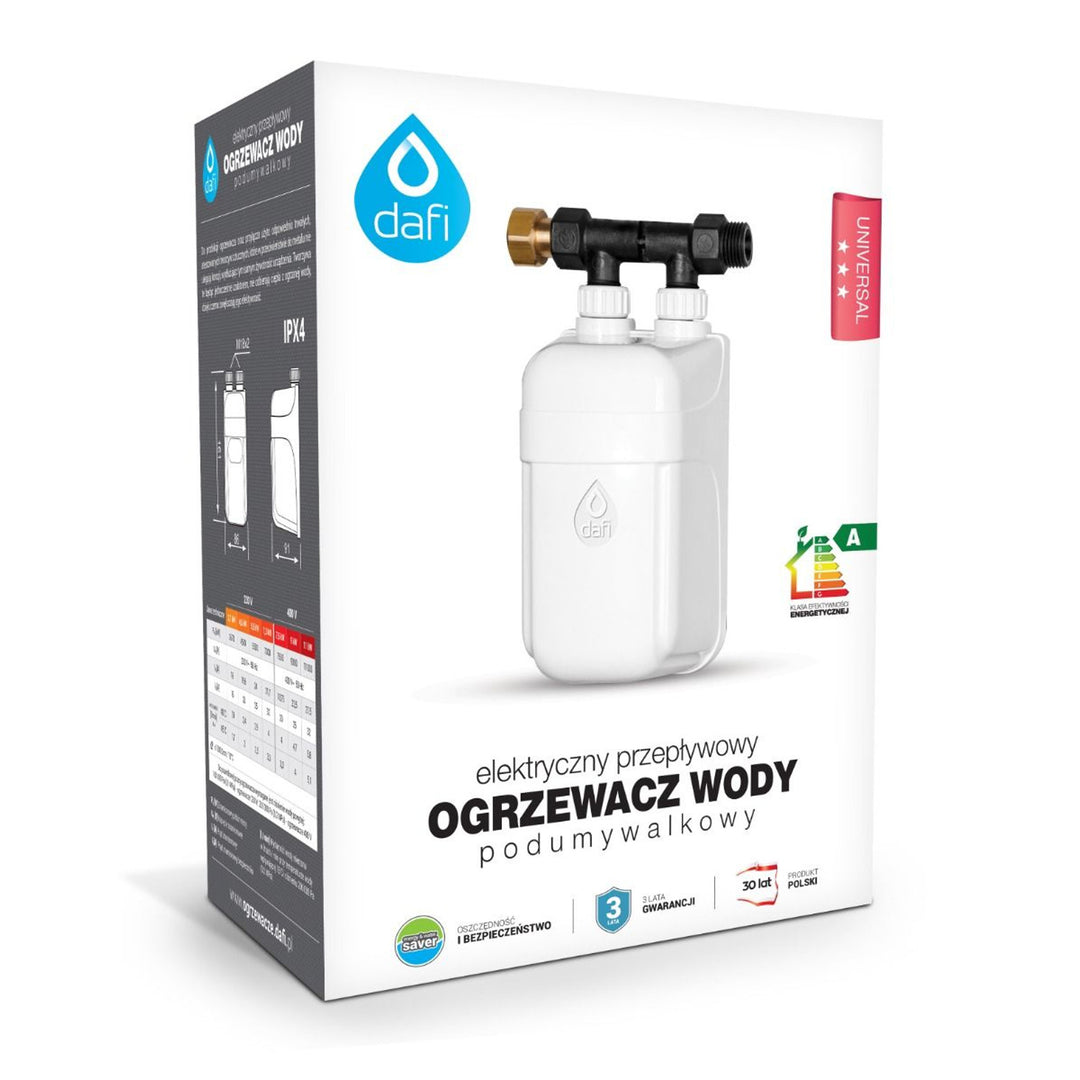 Dafi doorstroomboiler, voor onder de wastafel, met aansluiting, 3,7 kW, 230 V