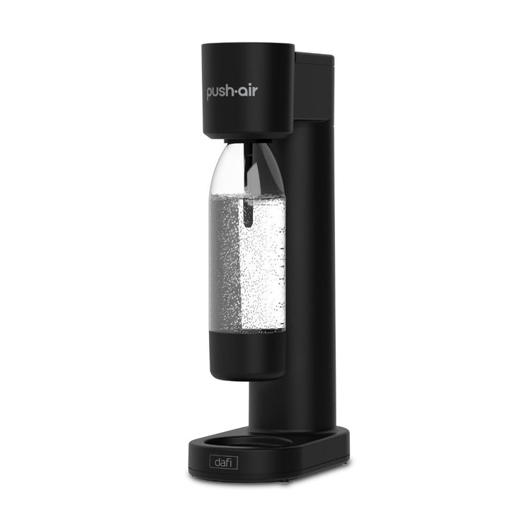 Dafi Push Air-koolzuurapparaat, kleur: zwart, inclusief 2 flessen van 0,7 l en een CO₂-patroon