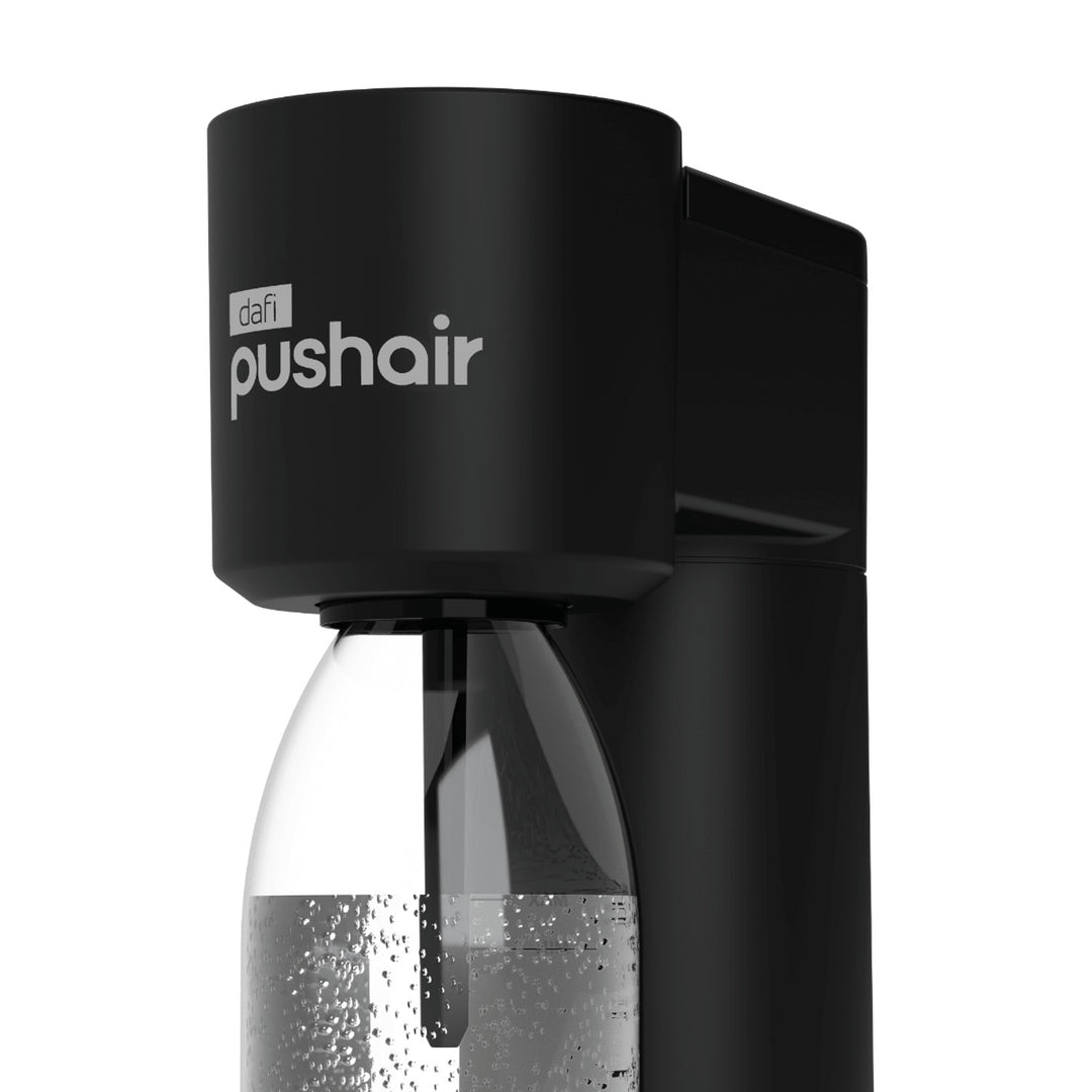 Dafi Push Air-koolzuurapparaat, kleur: zwart, inclusief 2 flessen van 0,7 l en een CO₂-patroon