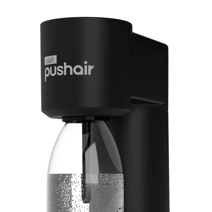 Dafi Push Air-koolzuurapparaat, kleur: zwart, inclusief 2 flessen van 0,7 l en een CO₂-patroon