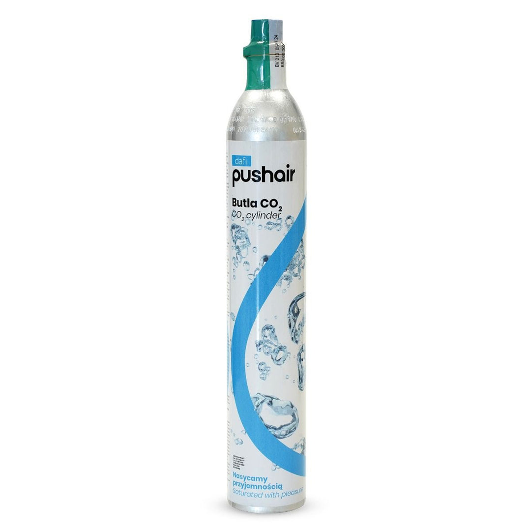 Dafi Push Air-koolzuurapparaat, kleur: zwart, inclusief 2 flessen van 0,7 l en een CO₂-patroon