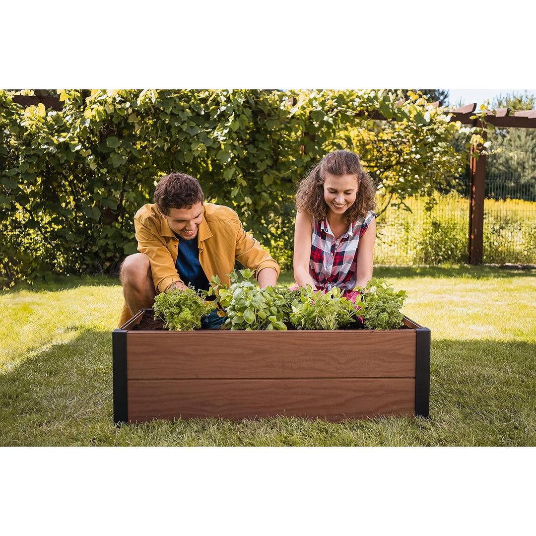 Keter Maple tuinrand, kunststof, bruin, afmetingen 106x106x32 cm, weerbestendig, 249299