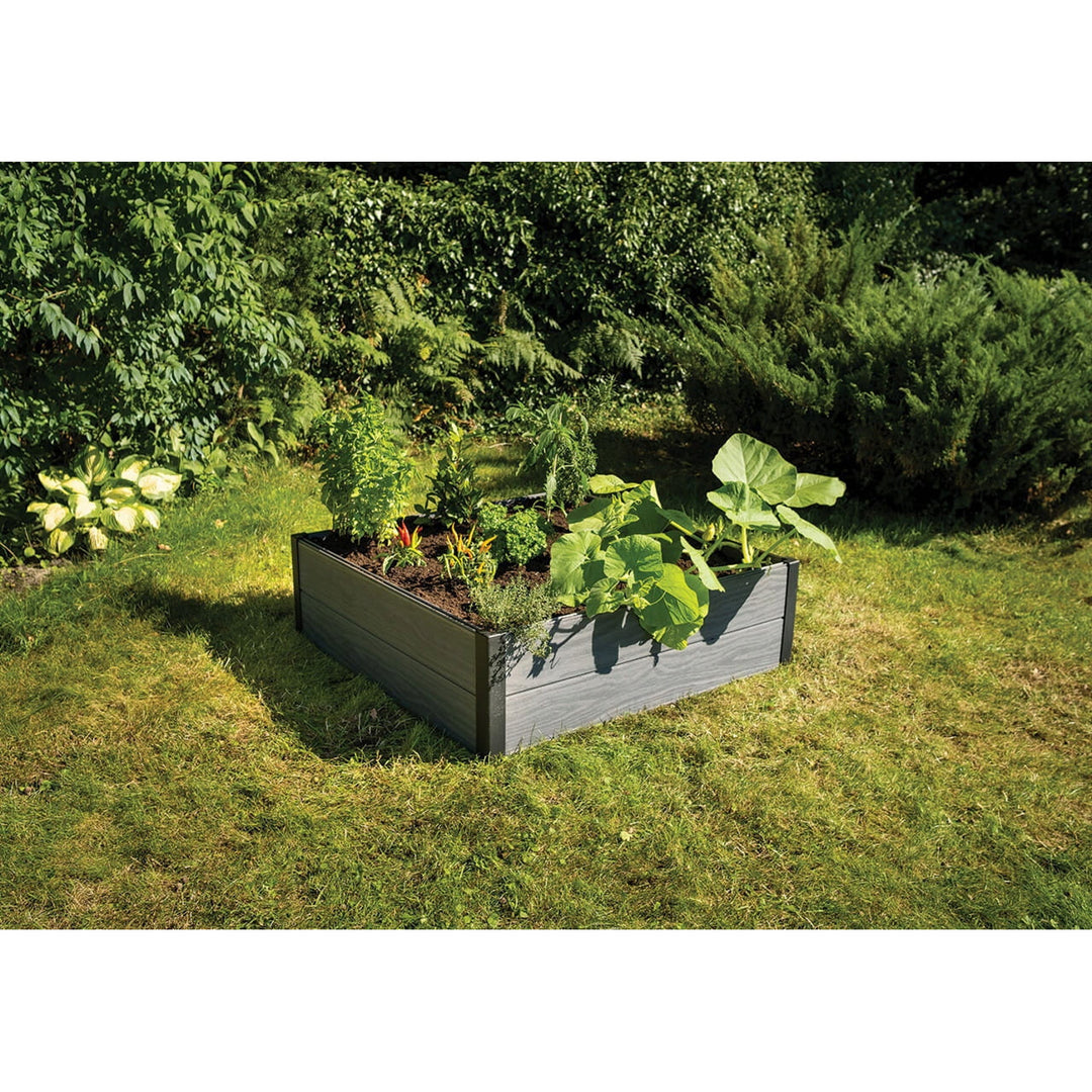 Keter Maple tuinrand, kunststof, kleur grijs, afmetingen 106x106x32 cm, weerbestendig, 249298