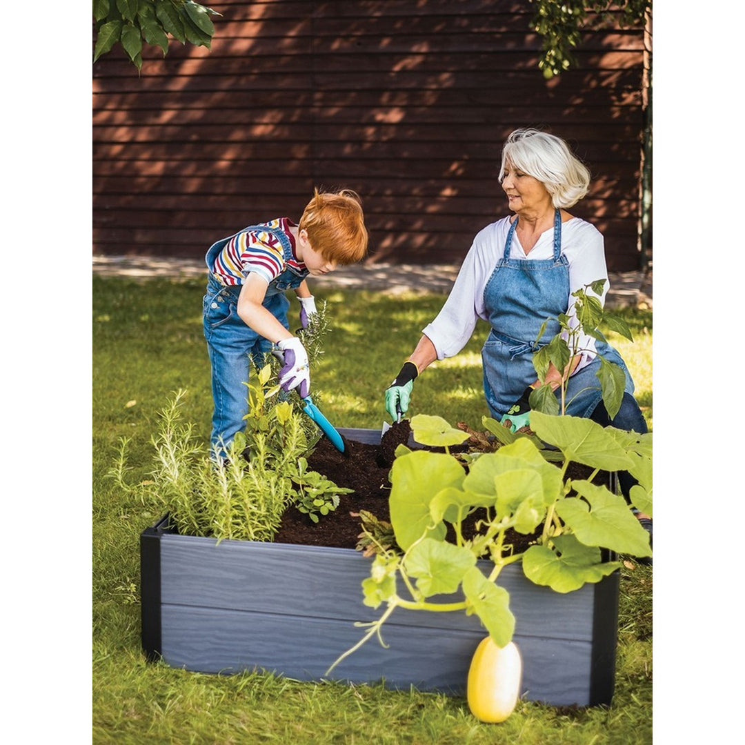 Keter Maple tuinrand, kunststof, kleur grijs, afmetingen 106x106x32 cm, weerbestendig, 249298