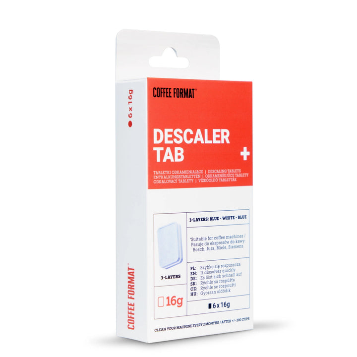 Tabletten voor het ontkalken van koffiezetapparaten, Coffee Format Descaler Tab+ 6x16g