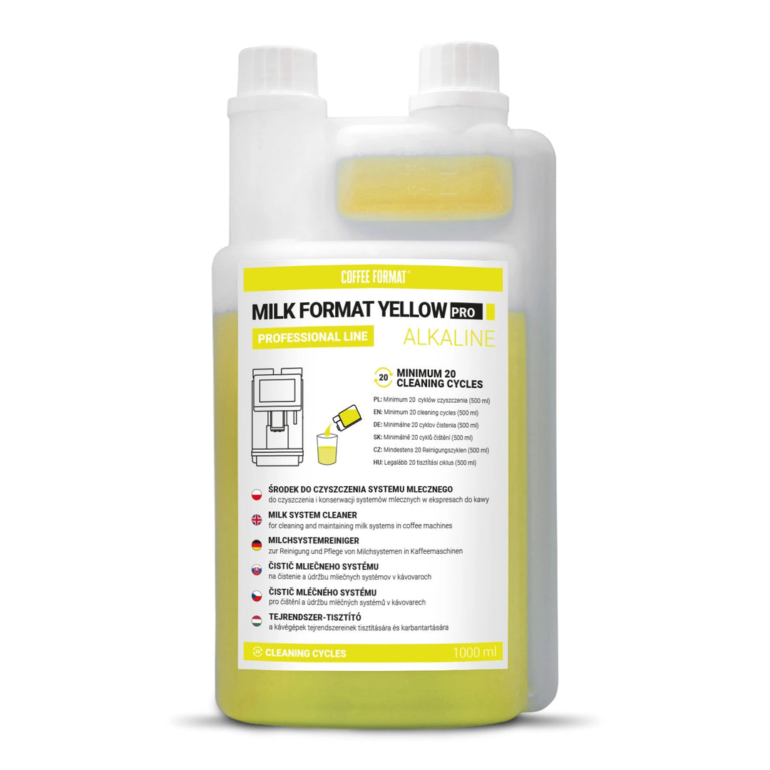 Reinigingsmiddel voor melksysteem 1 l, Coffee Format MILK FORMAT YELLOW PRO