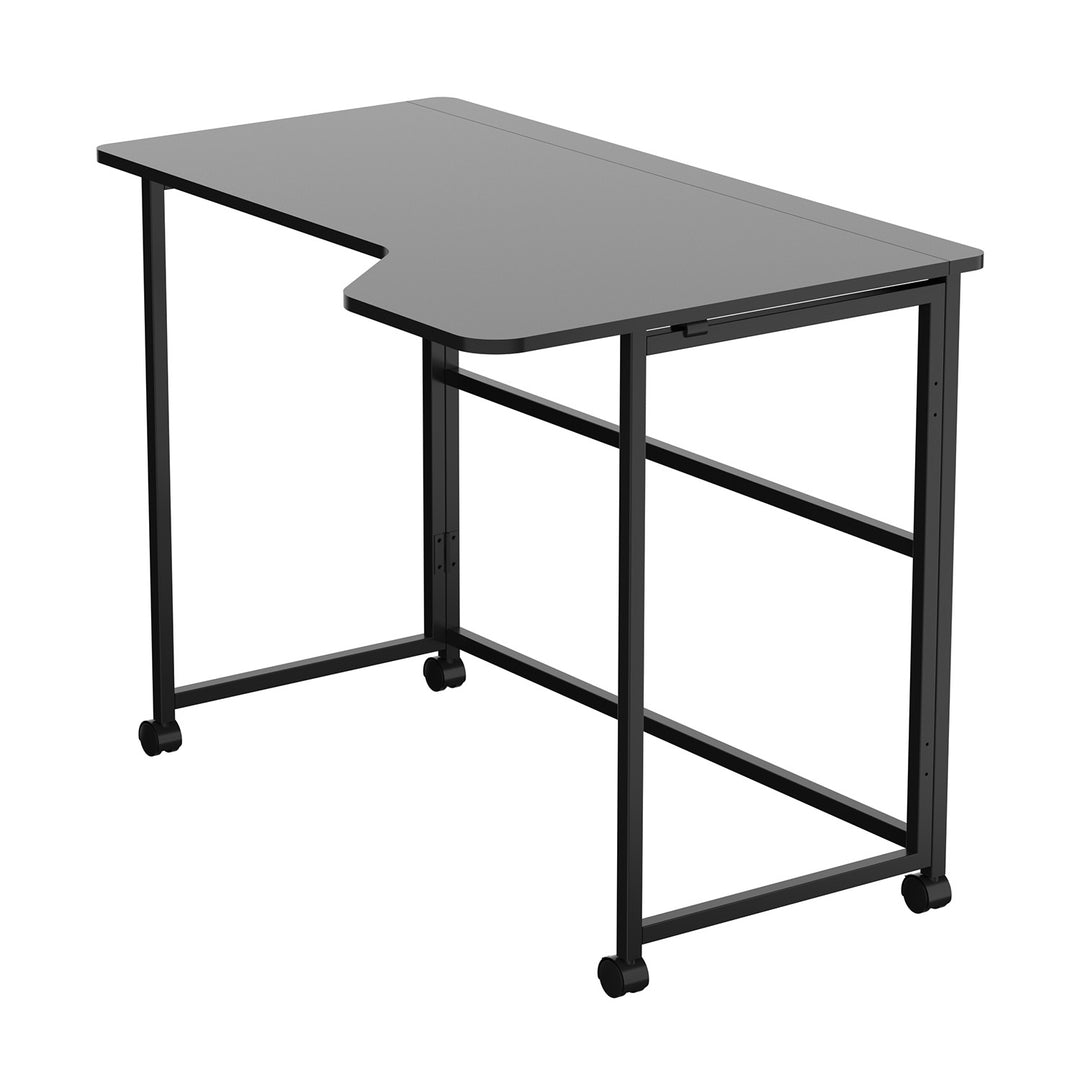 Opvouwbaar bureau Maclean, zwart, verplaatsbaar, 100 x 65 cm, max. 50 kg, hoekmodel, L-vorm, MC-1250 L/B