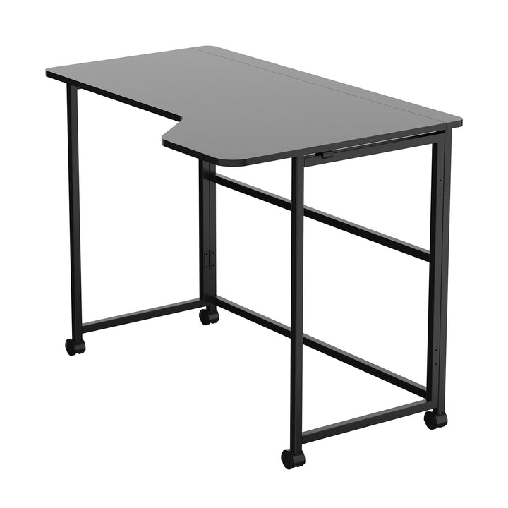 Opvouwbaar bureau Maclean, zwart, verplaatsbaar, 100 x 65 cm, max. 50 kg, hoekmodel, L-vorm, MC-1250 L/B