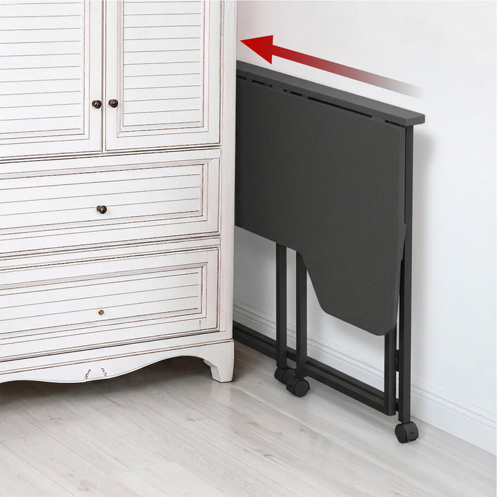 Opvouwbaar bureau Maclean, zwart, verplaatsbaar, 100 x 65 cm, max. 50 kg, hoekmodel, L-vorm, MC-1250 L/B