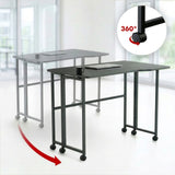 Opvouwbaar bureau Maclean, zwart, verplaatsbaar, 100 x 65 cm, max. 50 kg, hoekmodel, L-vorm, MC-1250 L/B