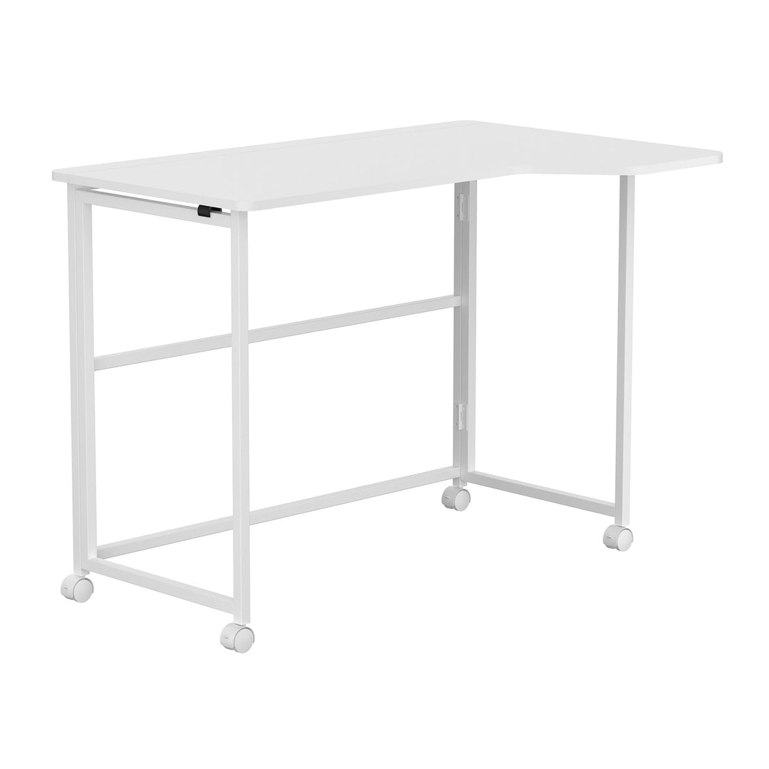 Opvouwbaar bureau Maclean, wit, verplaatsbaar, 100 x 65 cm, max. 50 kg, hoekmodel, L-vorm, MC-1250 L/W