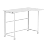 Opvouwbaar bureau Maclean, wit, verplaatsbaar, 100 x 65 cm, max. 50 kg, hoekmodel, L-vorm, MC-1250 L/W