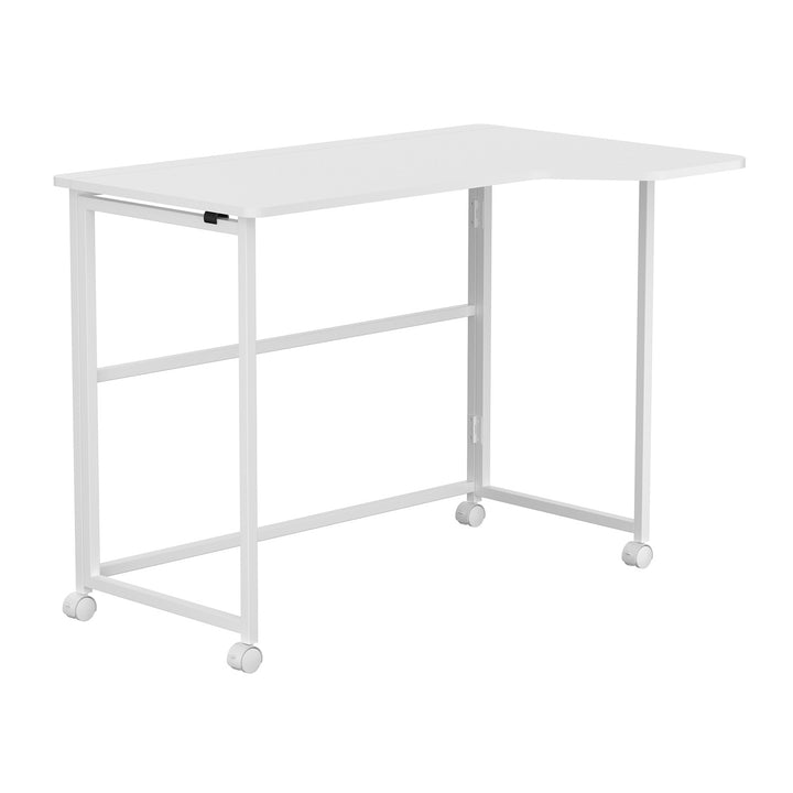 Opvouwbaar bureau Maclean, wit, verplaatsbaar, 100 x 65 cm, max. 50 kg, hoekmodel, L-vorm, MC-1250 L/W