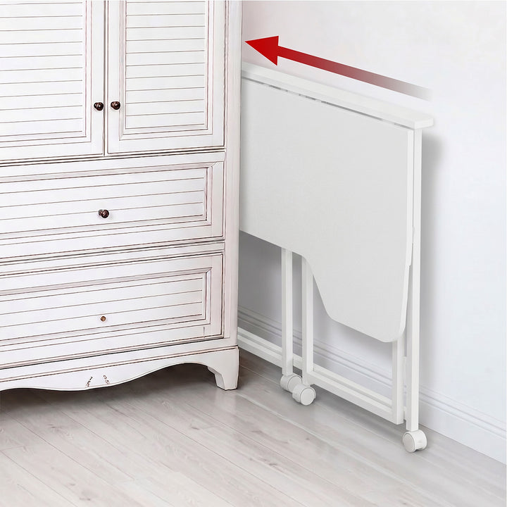Opvouwbaar bureau Maclean, wit, verplaatsbaar, 100 x 65 cm, max. 50 kg, hoekmodel, L-vorm, MC-1250 L/W