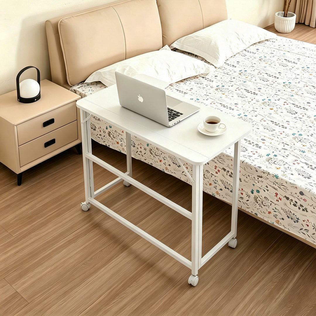Opvouwbaar bureau Maclean, wit, verplaatsbaar, 100 x 65 cm, max. 50 kg, hoekmodel, L-vorm, MC-1250 L/W