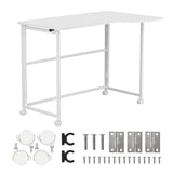 Opvouwbaar bureau Maclean, wit, verplaatsbaar, 100 x 65 cm, max. 50 kg, hoekmodel, L-vorm, MC-1250 L/W