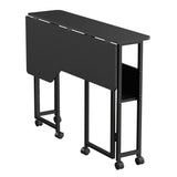 Opvouwbaar bureau / tafeltje Maclean, zwart, verplaatsbaar, 100 x 73 cm, max. 50 kg, hoekmodel, L-vorm, MC-126 L/B