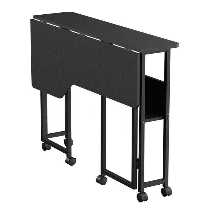 Opvouwbaar bureau / tafeltje Maclean, zwart, verplaatsbaar, 100 x 73 cm, max. 50 kg, hoekmodel, L-vorm, MC-126 L/B
