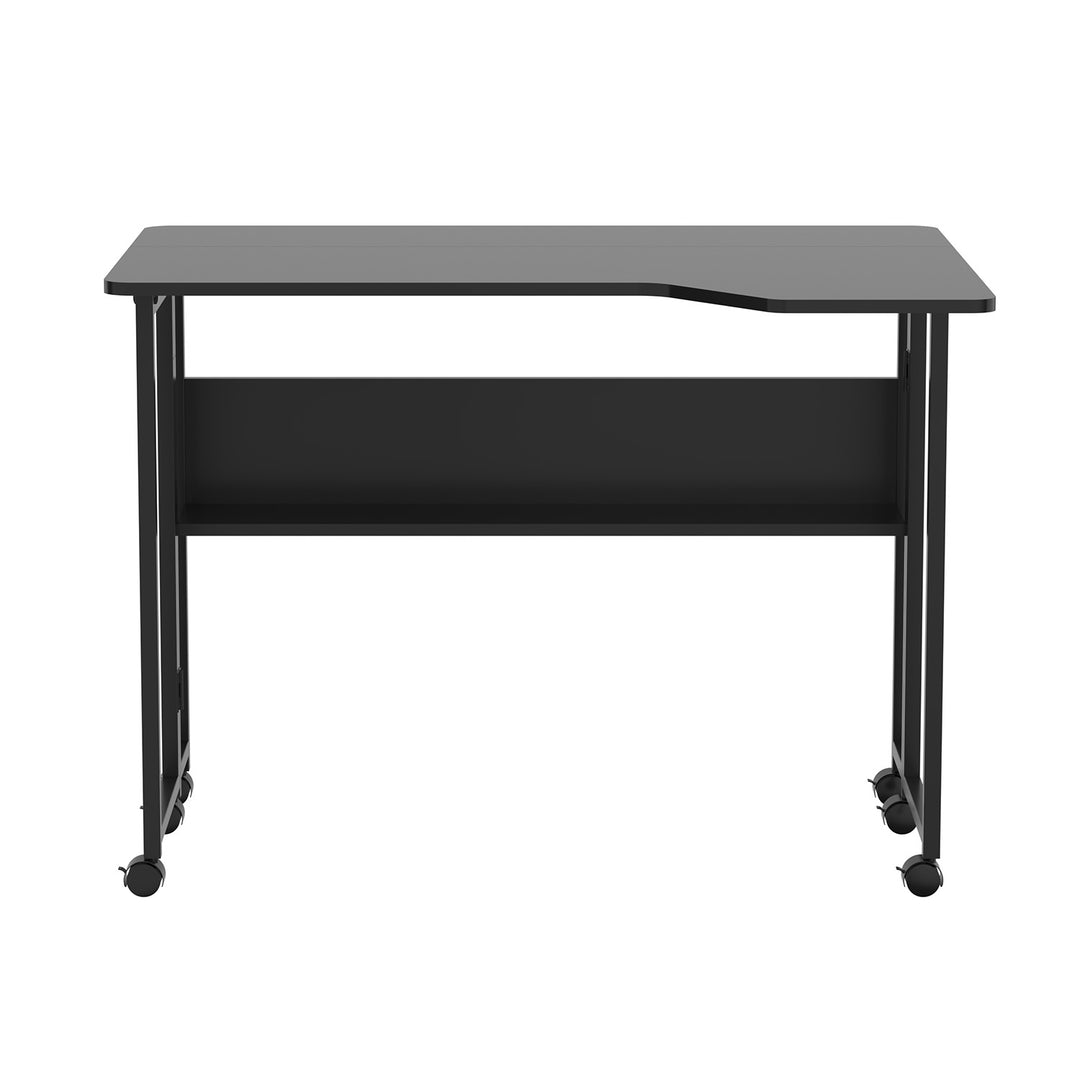 Opvouwbaar bureau / tafeltje Maclean, zwart, verplaatsbaar, 100 x 73 cm, max. 50 kg, hoekmodel, L-vorm, MC-126 L/B