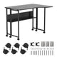 Opvouwbaar bureau / tafeltje Maclean, zwart, verplaatsbaar, 100 x 73 cm, max. 50 kg, hoekmodel, L-vorm, MC-126 L/B