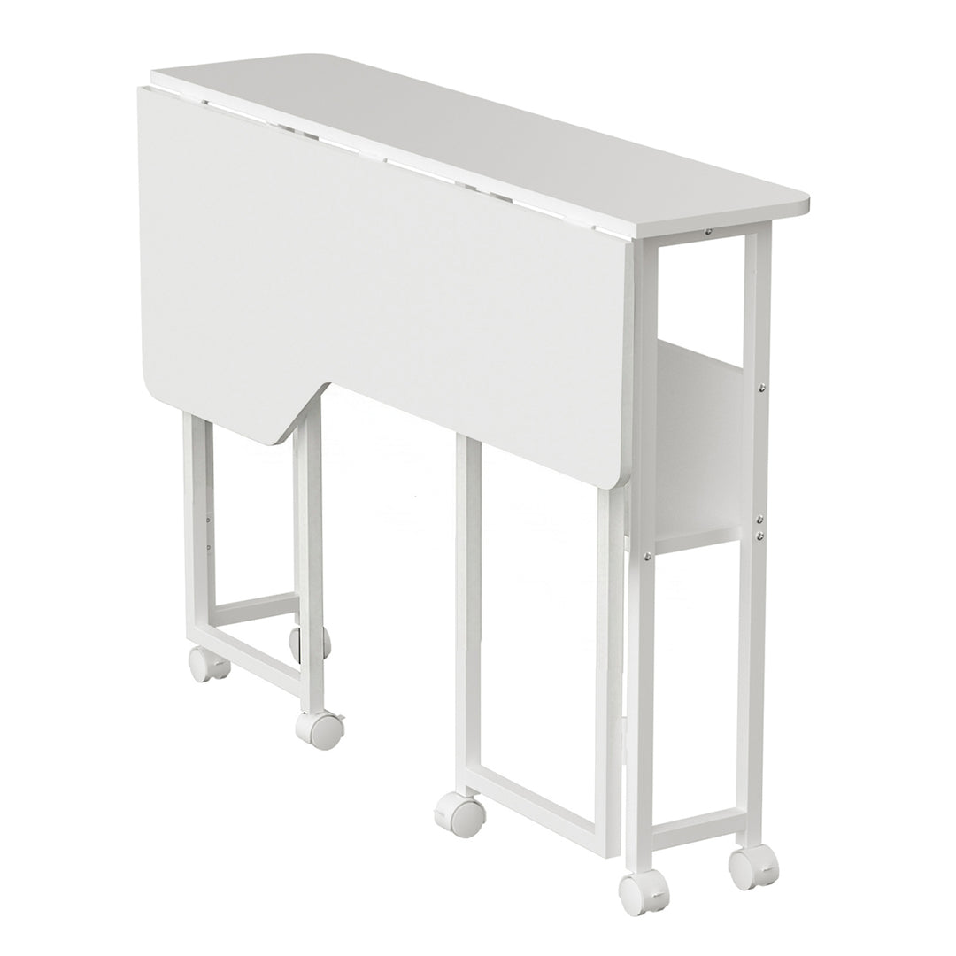 Opvouwbaar bureau / tafeltje Maclean, wit, verplaatsbaar, 100 x 73 cm, max. 50 kg, hoekmodel, L-vorm, MC-126 L/W