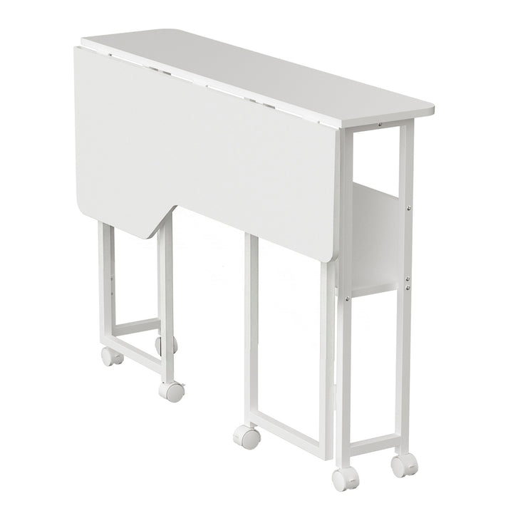 Opvouwbaar bureau / tafeltje Maclean, wit, verplaatsbaar, 100 x 73 cm, max. 50 kg, hoekmodel, L-vorm, MC-126 L/W