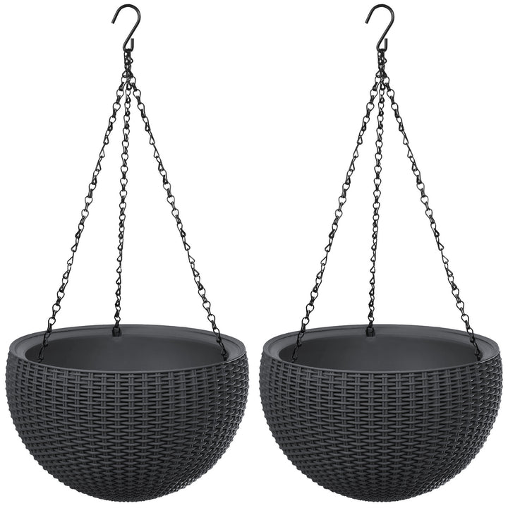 Keter Sphere Planter hangpot, kleur antraciet, 2 stuks
