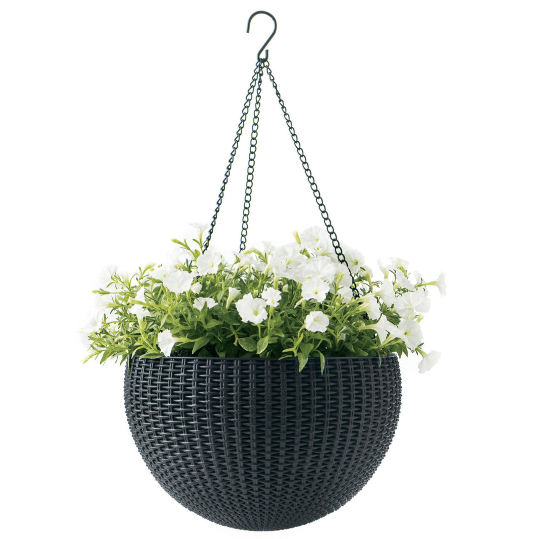 Keter Sphere Planter hangpot, kleur antraciet, 3 stuks