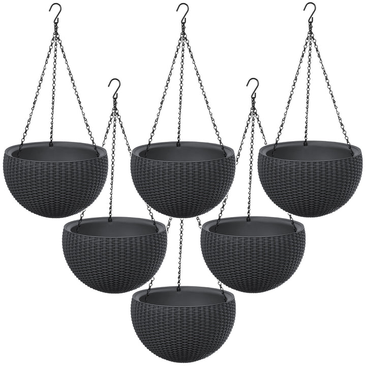 Keter Sphere Planter hangpot, kleur antraciet, 6 stuks