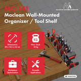 Maclean wandorganizer / gereedschapsrek, zwart, afmetingen 40 x 14,5 x 4,6 cm, max. 30 kg, MC-141