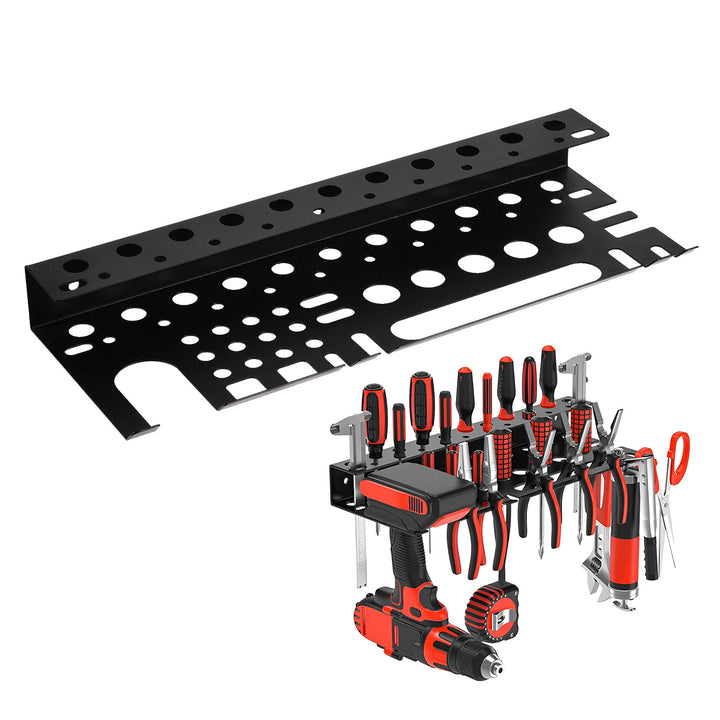 Maclean wandorganizer / gereedschapsrek, zwart, afmetingen 40 x 14,5 x 4,6 cm, max. 30 kg, MC-141