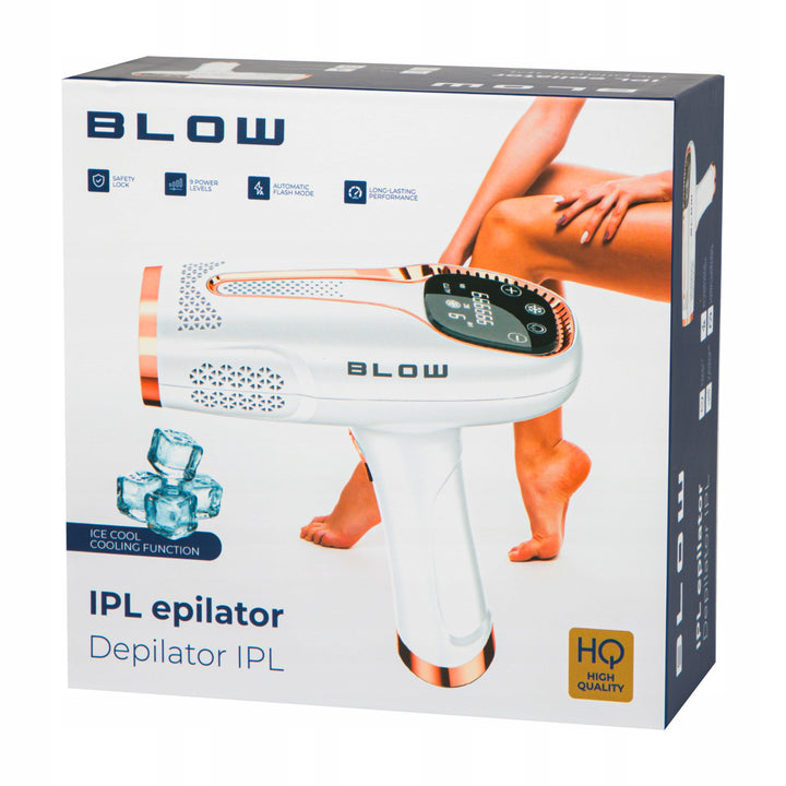 IPL Blow lichtontharingsapparaat, Ice Cool-functie, 9 vermogensniveaus, ingebouwd UV-filter, automatische flitsmodus, langdurige effectiviteit, 44-480#