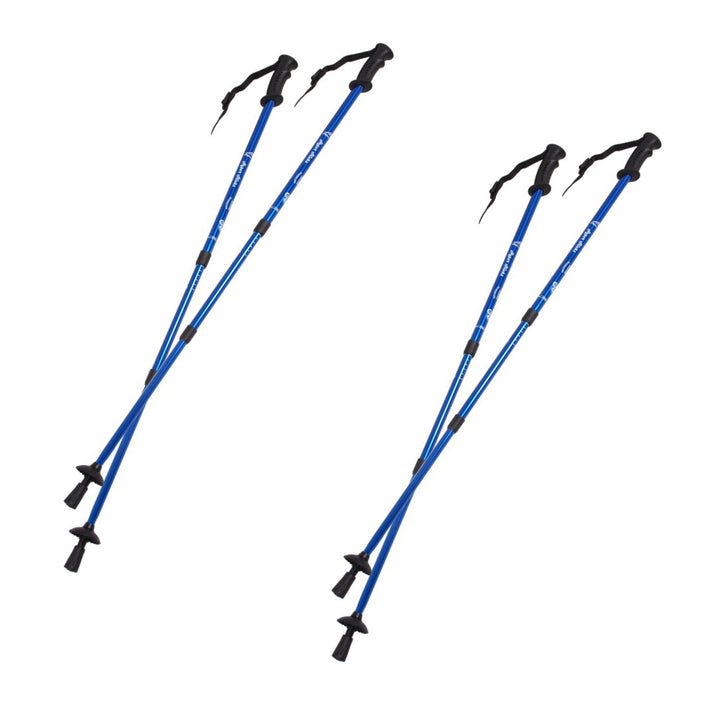 Aluminium Nordic Walking-stokken, 65-135 cm, telescopisch, blauw, 2 paar