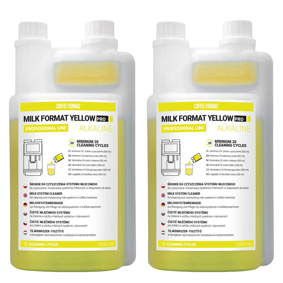 Reinigingsmiddel voor het melksysteem 2x1 l, Coffee Format MILK FORMAT YELLOW PRO