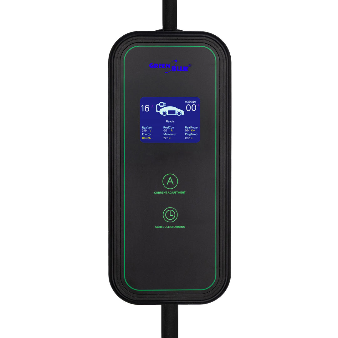 GreenBlue-oplader voor EV’s/PHEV’s, draagbaar, type 2, kabellengte 6,8 m, IP65, 11 kW, 220-380 V AC 50/60 Hz, 16 A, 3 fasen, GB1100
