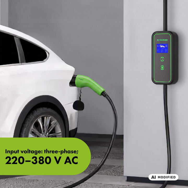 GreenBlue-oplader voor EV’s/PHEV’s, draagbaar, type 2, kabellengte 6,8 m, IP65, 11 kW, 220-380 V AC 50/60 Hz, 16 A, 3 fasen, GB1100