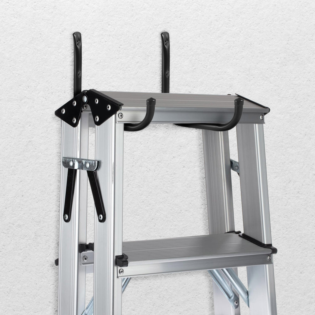 Set van 4 Maclean-wandhouders, voor banden, wielen, ladders, fietsen, van staal, max. belasting 22 kg/houder, MC-487