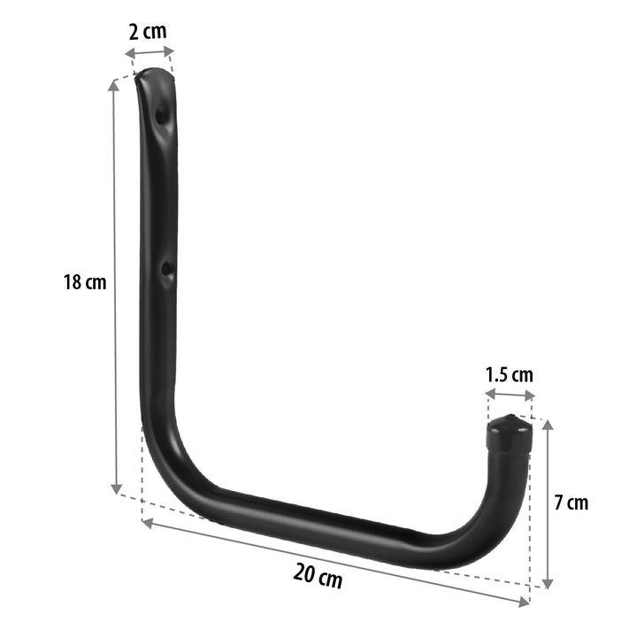Set van 6 Maclean-wandhouders, voor banden, wielen, ladders, fietsen, van staal, max. belasting 22 kg/houder, MC-487