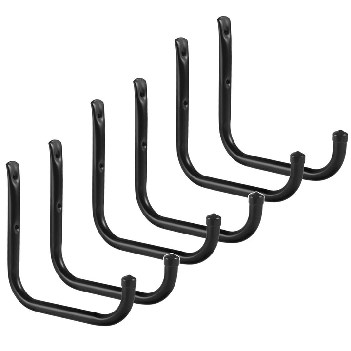 Set van 6 Maclean-wandhouders, voor banden, wielen, ladders, fietsen, van staal, max. belasting 22 kg/houder, MC-487